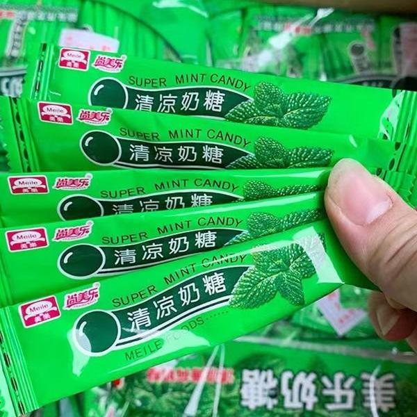 尚美乐清凉奶糖8090后童年怀旧零食老式薄荷味奶片糖网红软糖条