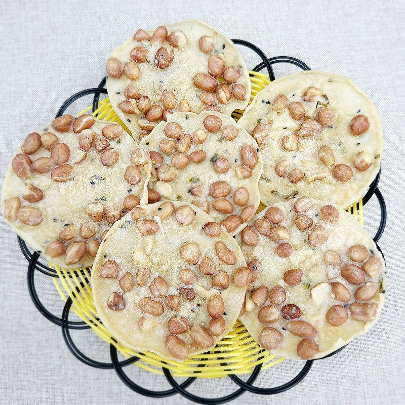 韶关始兴特产花生饼精选多粒花生酸菜韭菜饼南雄月亮巴龙峰小吃