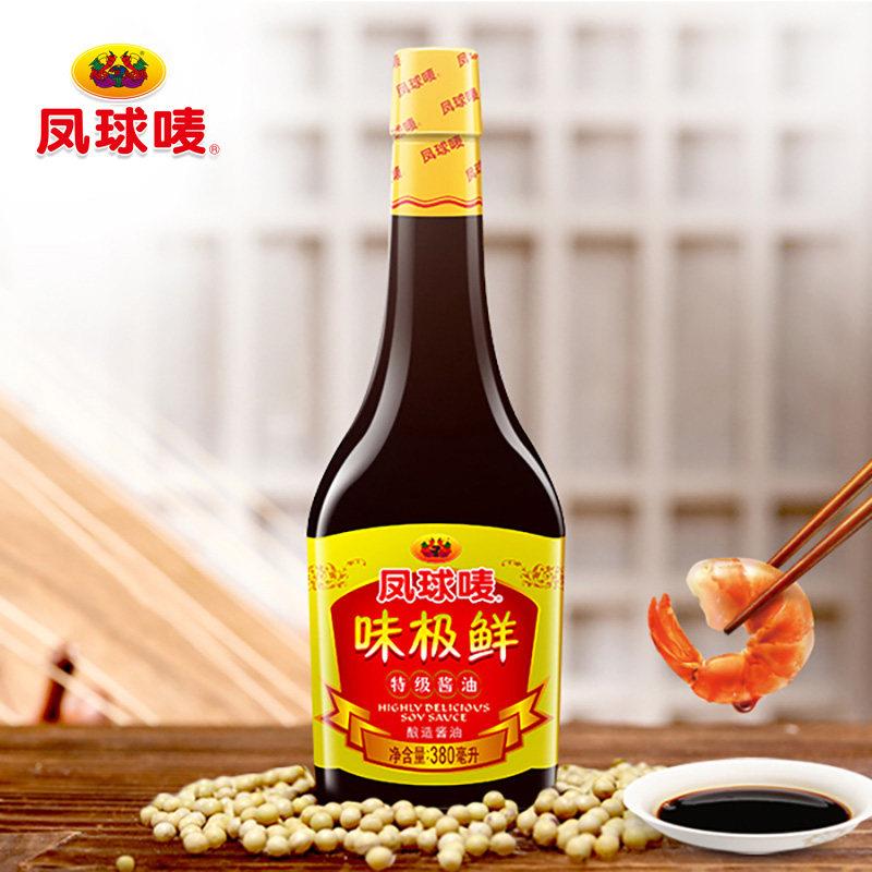 凤球唛味极鲜酱油蒸鱼海鲜黄豆酿造生抽凉拌煲仔饭拌饭面条380ml