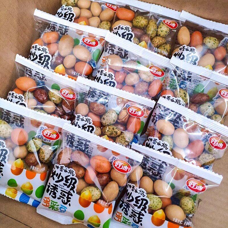 好地彩色豆鱼皮花生米脆花生小包装日式经典童年怀旧小吃