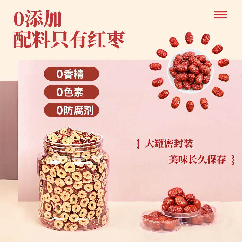 无核红枣干片1000g包邮干货去核红枣片商用泡水喝圈干吃新货食用