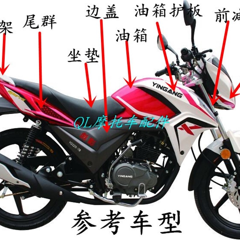 广州飞肯摩托车配件FK150-9A-10C彪影全部外壳大灯头罩油箱挡泥板