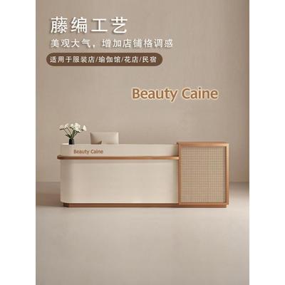 诧寂风藤编服装店吧台桌茶楼养生馆收银台民宿前台接待柜台