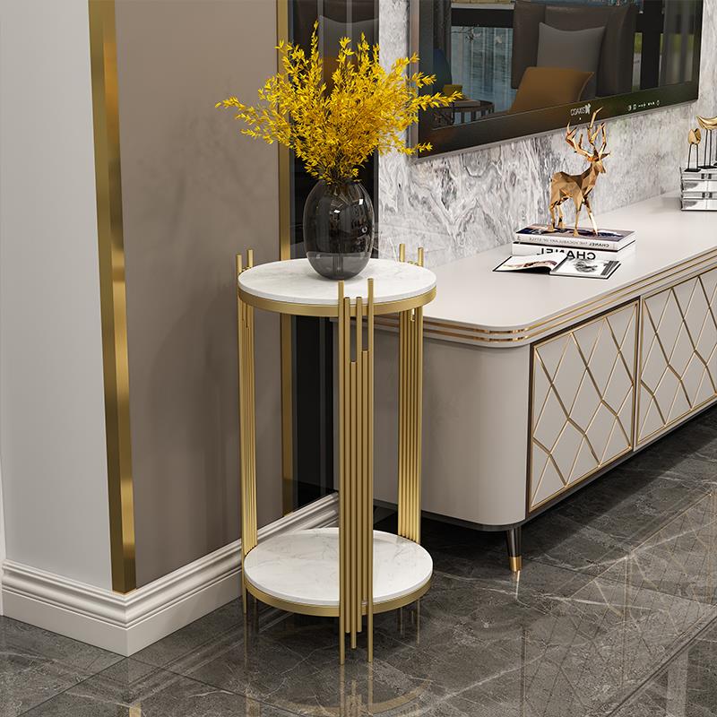 轻奢花架落地式现代简约电视柜旁置物架客厅阳台花架子铁艺花盆架