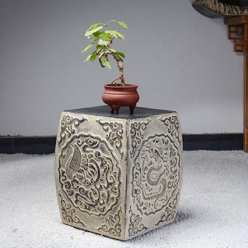 仿石方门墩老旧人造石墩子底座庭院户外门口石台石鼓摆件石凳单个