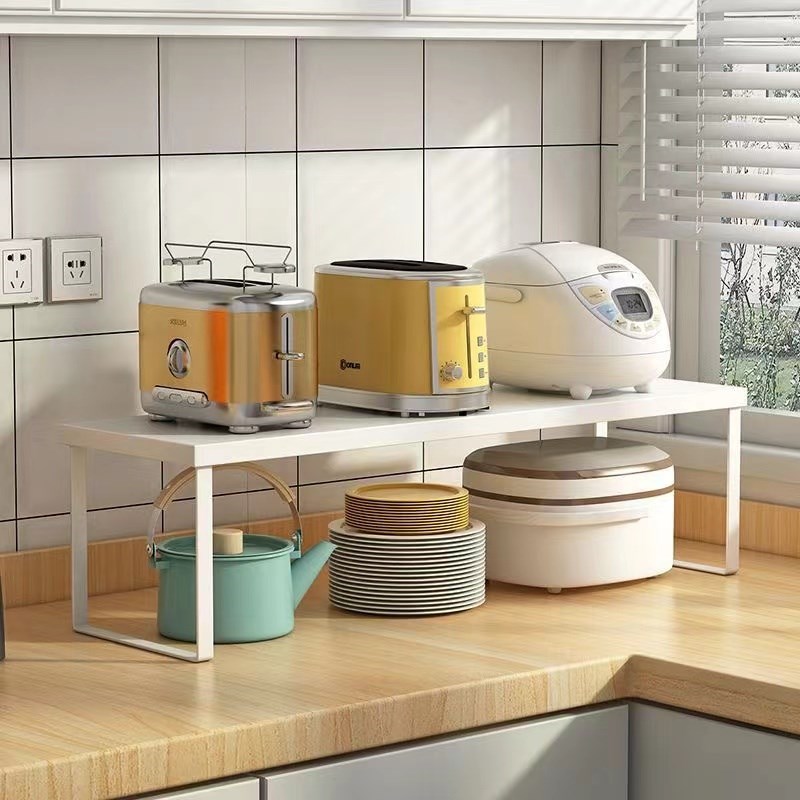 新款台面分层收纳架厨柜内碗碟调味料整理架单层置物X架厨房烤箱