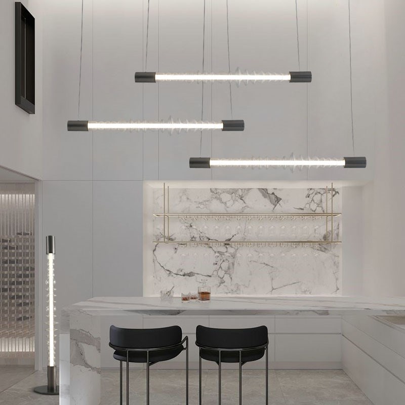 后现代极简创意艺术水波纹落地灯 餐厅吧台卧P室床头展厅酒店吊灯