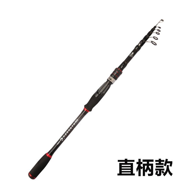 碳素路亚竿远投鱼竿跨境振出式实心竿稍枪便携短节伸缩直柄
