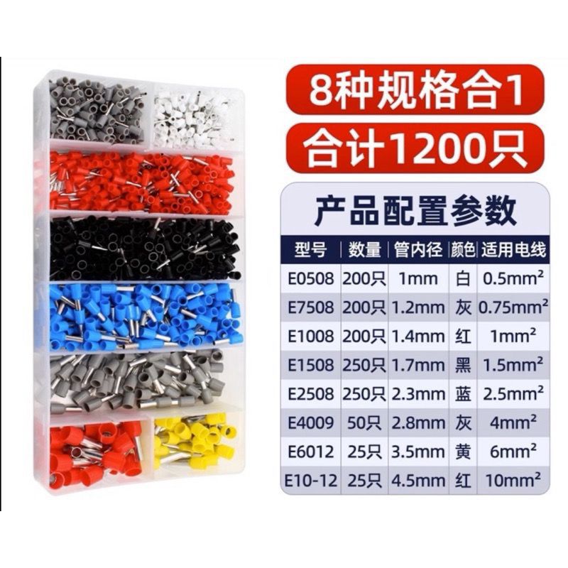 1200只盒装VE管型端子