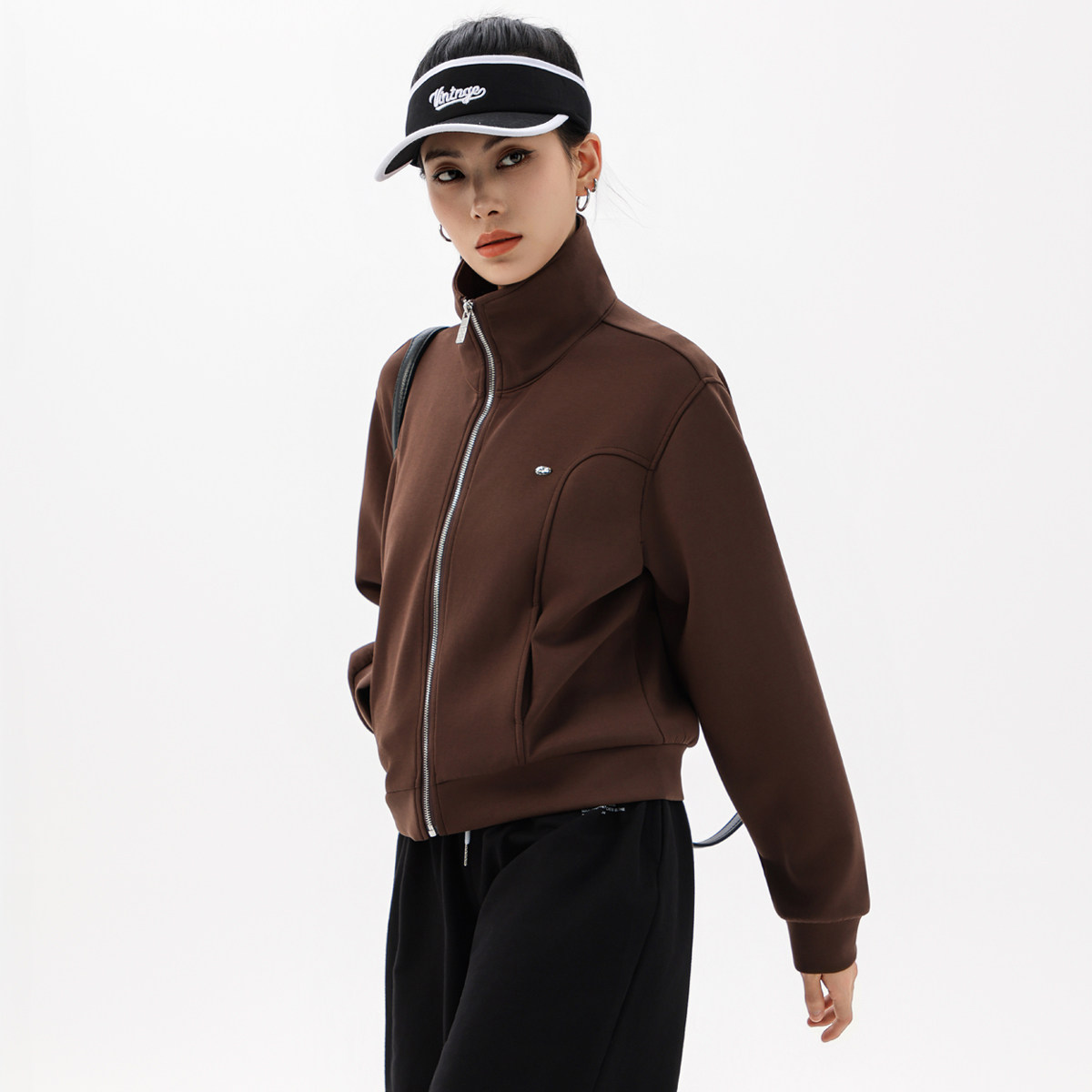 LUKKEN美式复古风短外套女双拉链立领显瘦百搭小个子夹克,女装/女士精品,短外套,淘宝优惠券,粉丝福利购,淘宝优惠卷