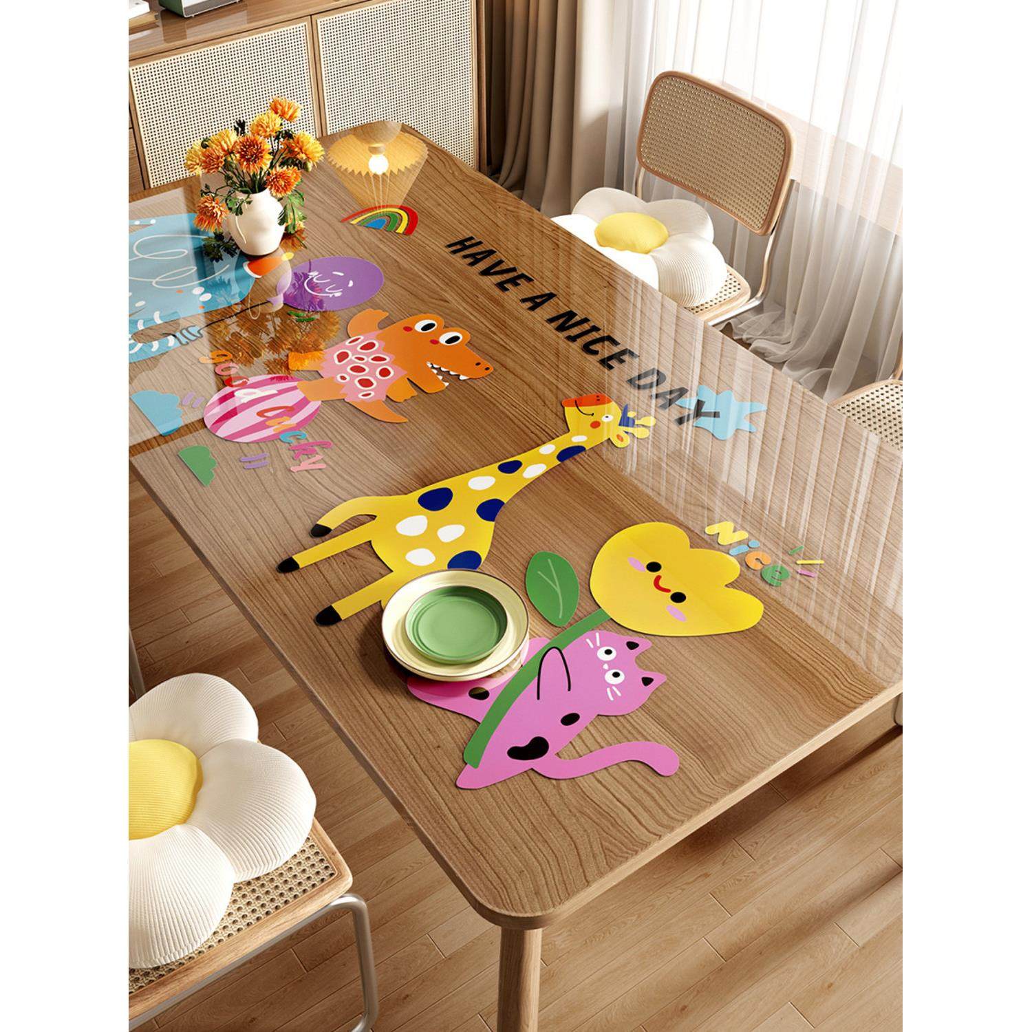 多巴胺卡通动漫透明咖啡桌桌垫软玻璃防水防油免洗桌布餐桌保护垫,居家布艺,茶几垫,淘宝优惠券,粉丝福利购,淘宝优惠卷