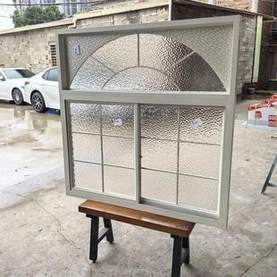 法式铁艺定制窗户覆古室内老式落地窗钢窗隔断拱形扇形窗户平开窗