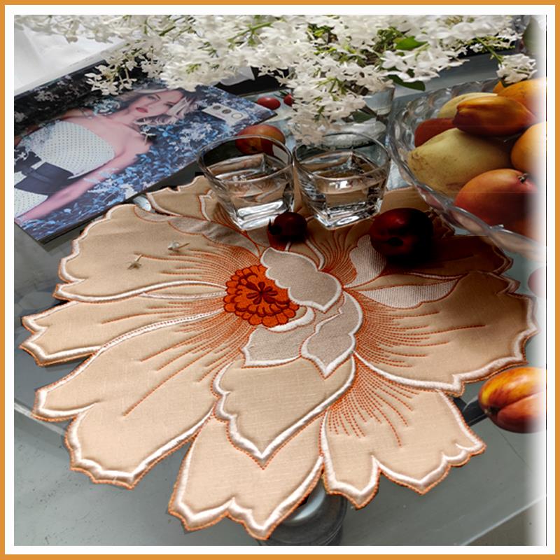 非矽胶防水西餐垫欧式布艺绣花家用餐桌盘碗杯垫北欧简约隔热茶垫