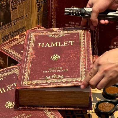 餐厅仪式感创意摆台网红魔术书烤肉餐具酒吧装饰木盒书中菜托盘碟