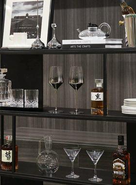 现代简约样板间酒柜软装搭配售楼处客厅柜酒杯酒具装饰品摆件