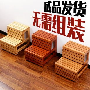多功能实木家用梯子梯凳两步楼梯室内两用踏步防滑台阶登高小梯子