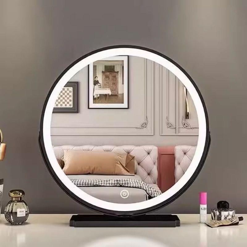 主卧超高清化妆台LED化妆镜台式桌面大号旋转镜学生卧室家用轻奢