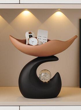 现代简约石来运转玄关钥匙收纳摆件入户鞋柜客厅桌面高级感装饰品