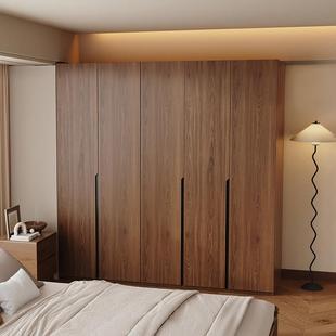 实木衣柜现代简约衣帽间到顶收纳衣橱组合柜胡桃色卧室家用收纳柜