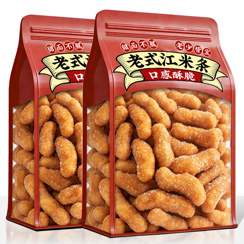 老式江米条经典传统果子雪花条糯米条小吃手工糕点心休闲解馋零食