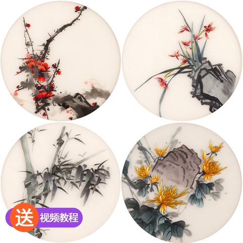 苏绣刺绣手工diy套件自绣材料包初学古风自入门针迹梅兰竹菊