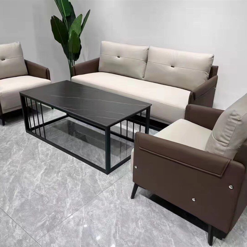 小型公寓沙发客厅接待贵宾椅西皮拆装椅子经理办公室配套办公沙发