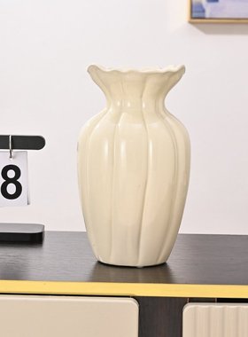 陶瓷花瓶高级感复古白色法式美式摆件客厅水培插花鲜花奶油风装饰