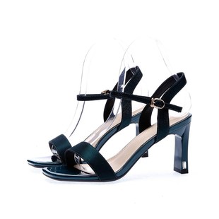 女通勤百搭2w024年新款 不累脚中跟高跟鞋 黑色气质工作露趾粗跟凉