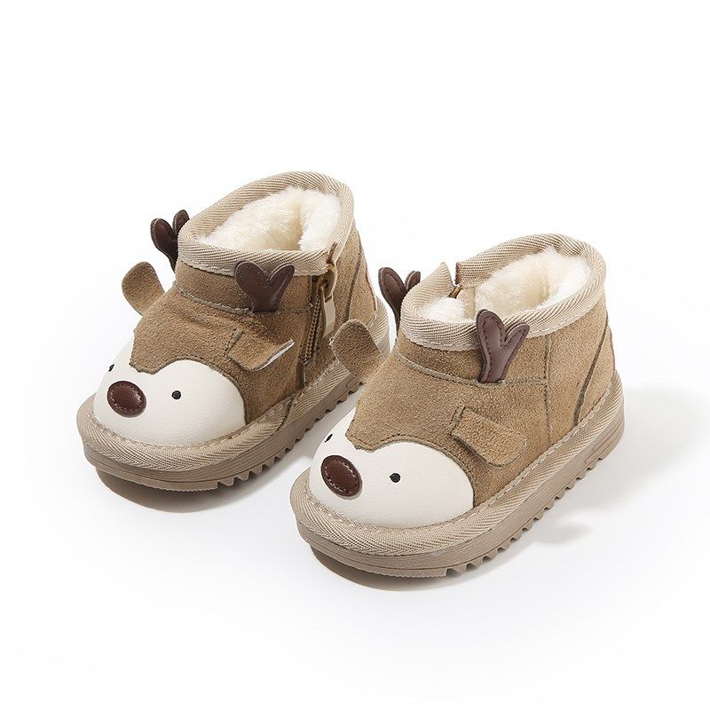 麦布熊小童鞋子宝宝棉鞋保暖雪地B靴儿童学步鞋冬季婴儿鞋加绒短