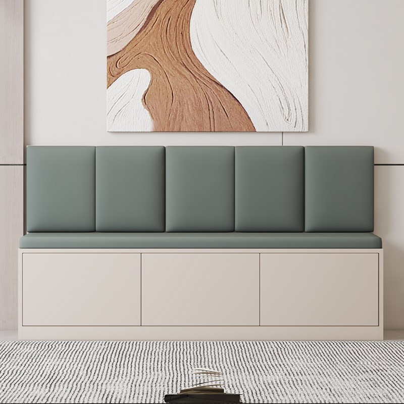 实木卡座沙d发小户型奶茶店咖啡馆软包靠背储物柜一体大容量飘窗