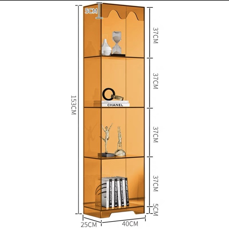 定制网红书架落地置物o架亚克力客厅收纳架展示架多层一体展柜书