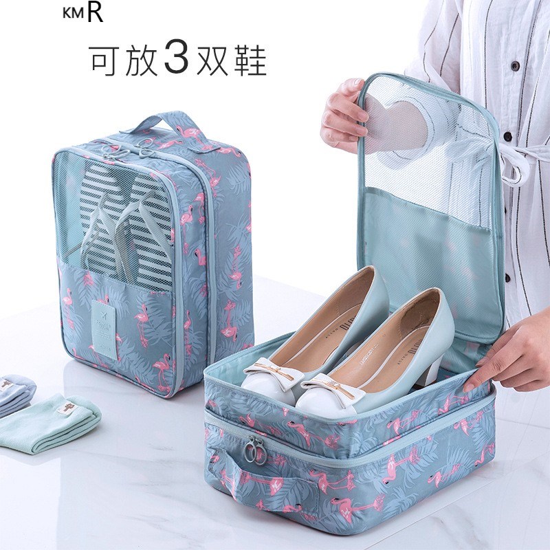 鞋袋鞋子收纳袋双层三位靴罩防水防尘防潮旅行P手提可套拉杆箱鞋