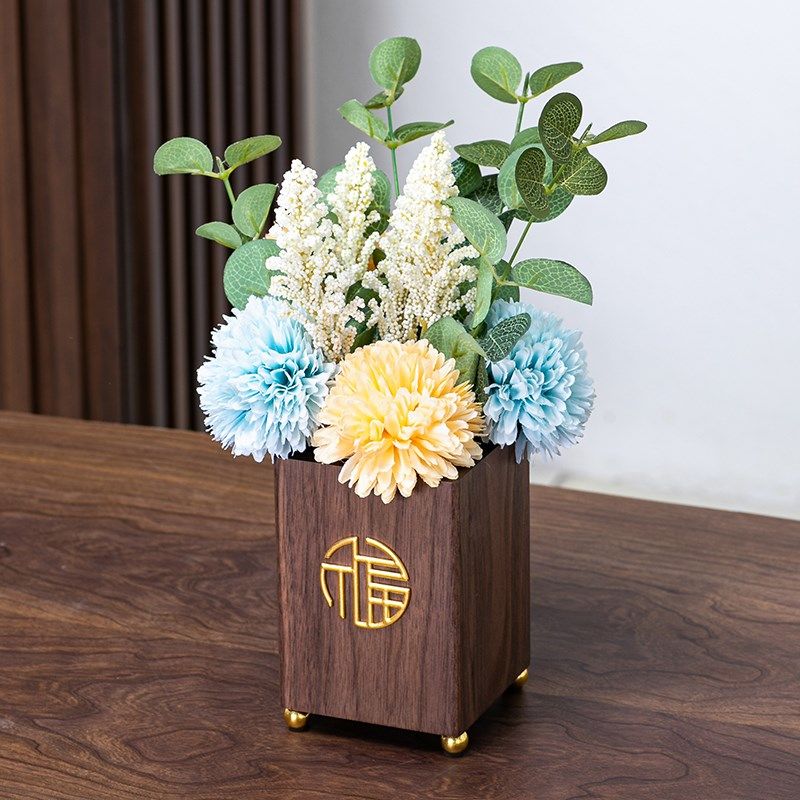 轻奢花瓶中式客厅电视柜摆件插花创意新款高档高级感玄关装饰实木,家居饰品,餐桌花艺,淘宝优惠券,粉丝福利购,淘宝优惠卷