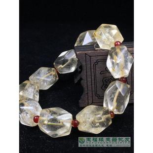 老珠子天然白水晶六棱珠糖八棱珠勒子管珠手炼高古玉石水晶手串