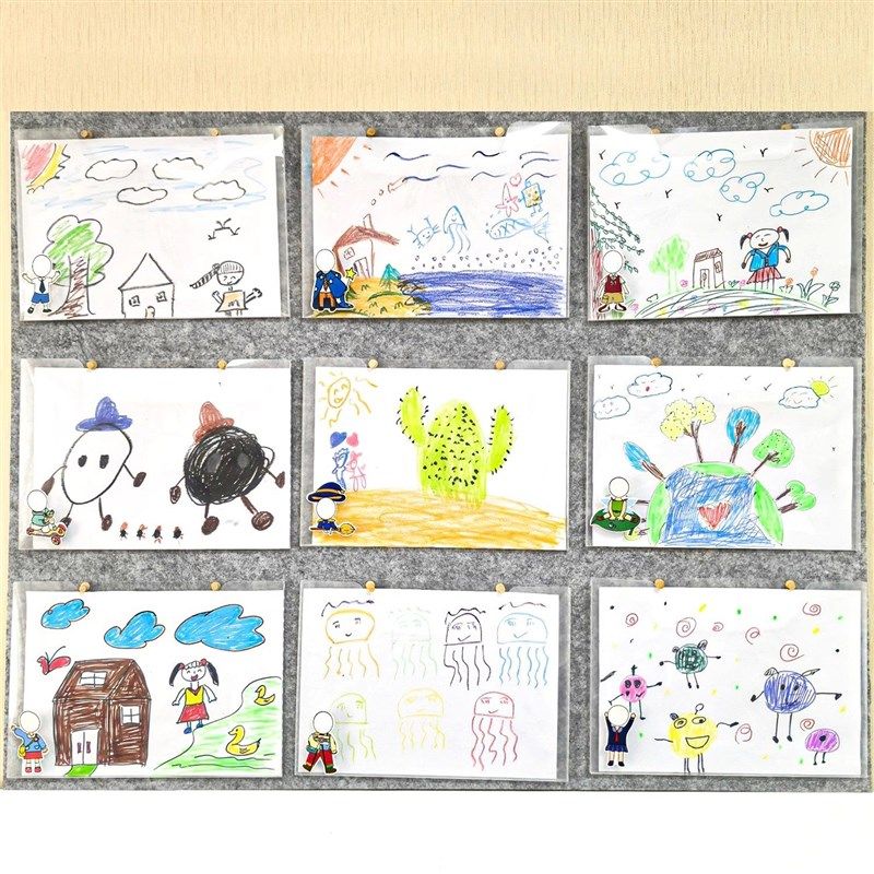 幼儿园语言区主题挂袋阅读区环创作品倾听墙表征儿童班级装饰品墙