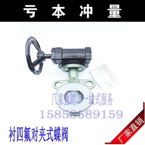 D371F46-16C铸钢衬四氟涡轮对夹蝶阀/衬氟蝶阀DN50-500