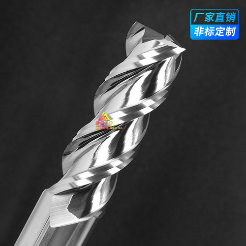 CNC加工中心45度钨钢铣刀3刃铝用1/1.5/2/2.5/3/3.5/4/5/6/8/10mm