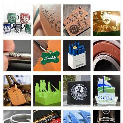 可乐铅尺子UFB金银加工匙扣首金属饰镭雕刻字笔小型光纤激光打标