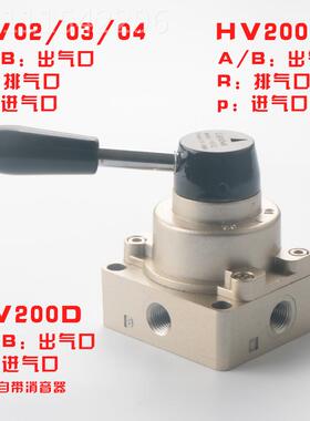 气动开关转阀手动阀H缸-NID200D-进两出气控制换向气阀V手手板阀0