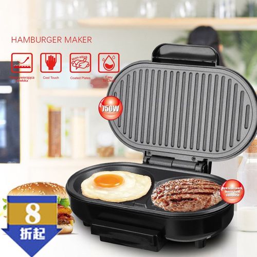 新款鸡蛋汉堡机早餐机欧规华夫饼家用早餐煎蛋牛排机多功能电饼铛