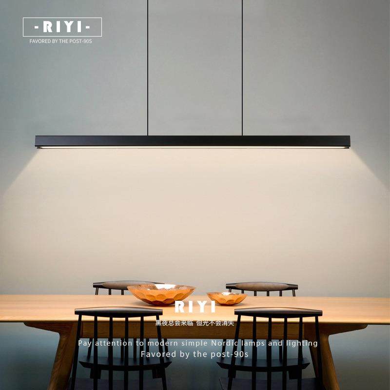 全光谱餐厅吊灯现代简约北欧极简餐桌吧台设计师办公室客厅长条灯