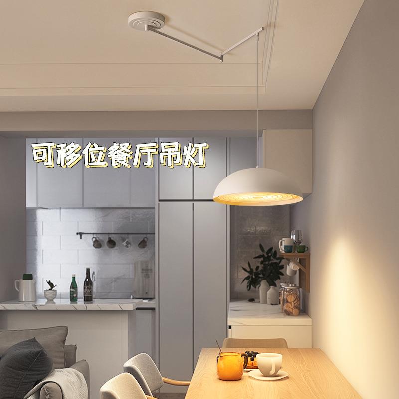 2023新款北欧餐厅灯摇臂吊灯现代简约可移位移动感餐桌饭厅灯