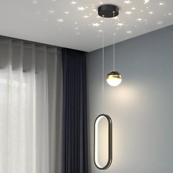 星空投影高级感卧室床头灯楼梯过道玄关小吊灯餐厅吧台吊线灯