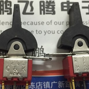 立式 原装 美国C&k7205报警器开关6脚3档双复位摇头翘板船型开关