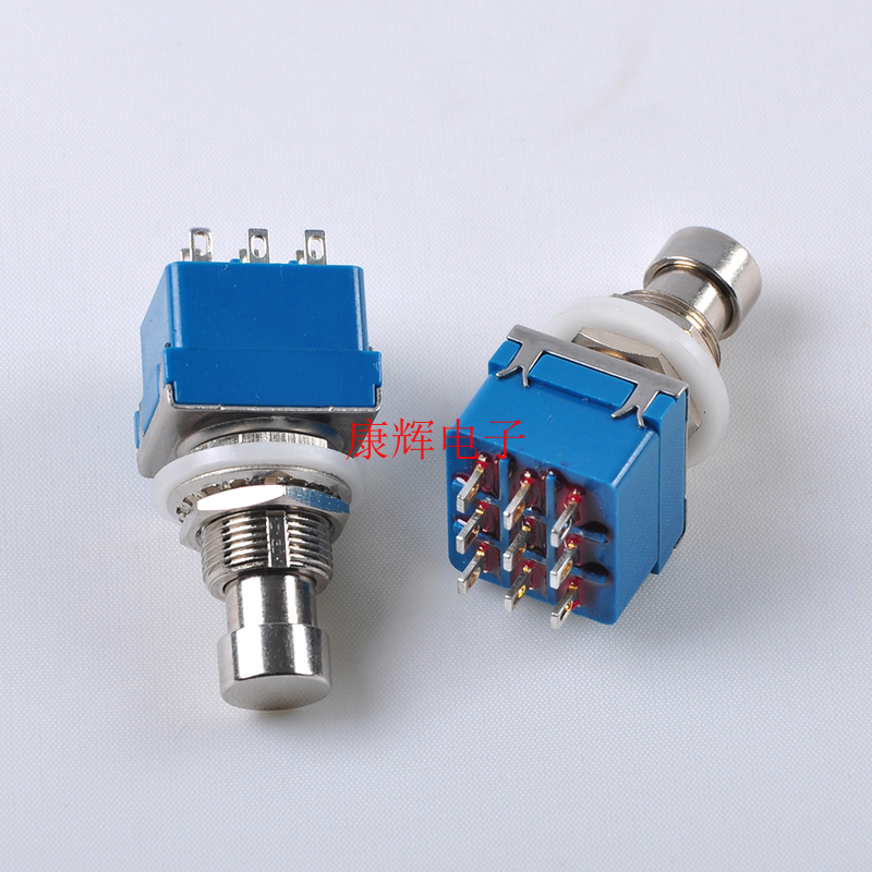 九脚吉他效果器乐器开关按钮 九脚脚踏开关/SW-3PDT/PBS-24-302