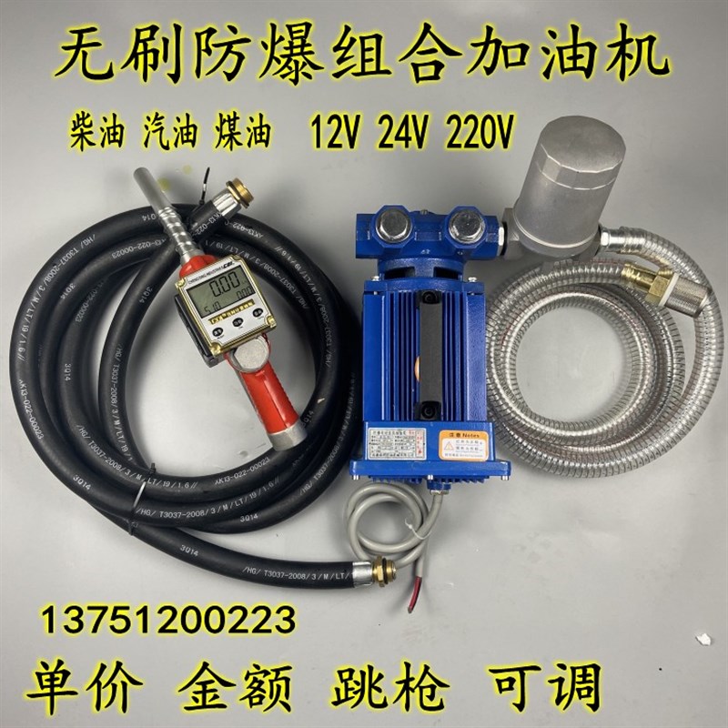 防爆汽油加油机无刷汽油泵柴油自封油枪组合加油机12V24V220V自吸