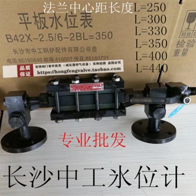 双面平板玻璃水位计B42X-2.5/6-2B锅炉水位计 长沙中工水位计