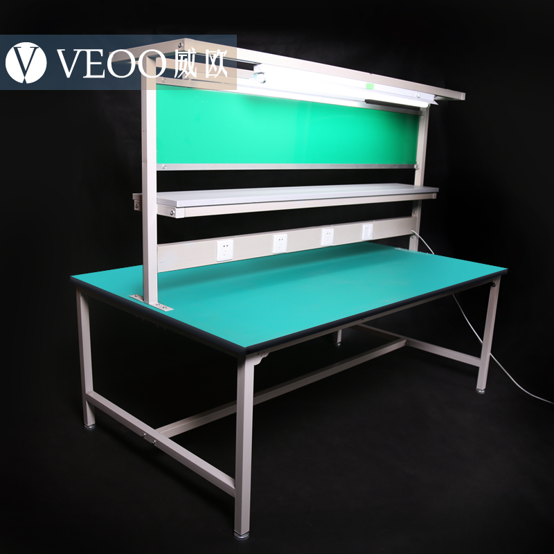 双面流水线工作台 防静电工作桌 实验室工作台 车间带灯检验桌子