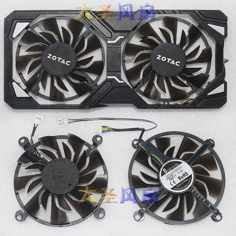 索泰GTX1060毁灭者HA GTX960-4GD5毁灭者 1FD09015E12S 显卡风扇