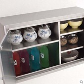 厨房不锈钢推拉门柜子储物柜置物柜橱柜碗柜壁挂收纳柜阳台柜吊柜